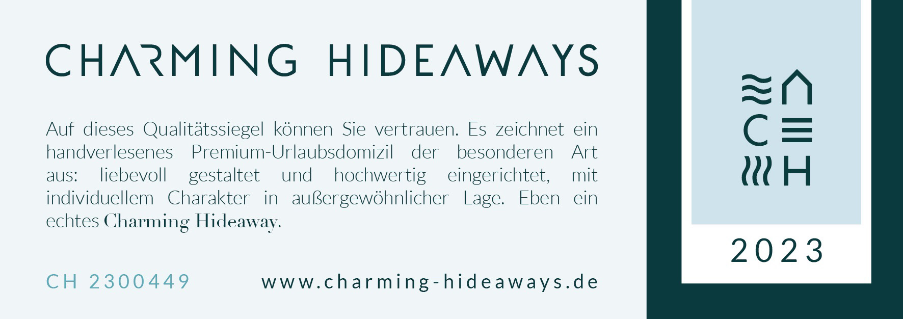 Homepage www.charming-hideaways.de